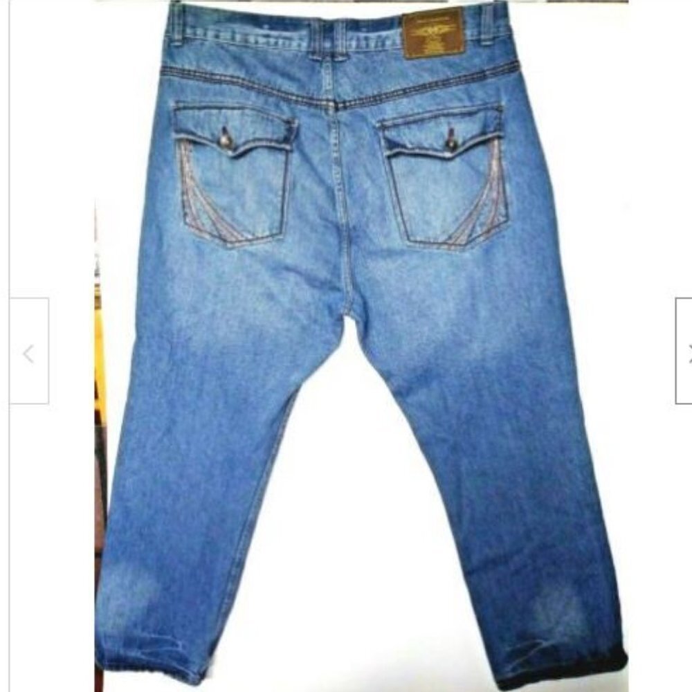 Phat Farm Blue Jeans Mens EMBROIDERED FLAP POCKETS